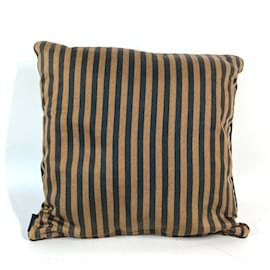 Fendi-Fendi Zucca & Pecan Silk Cushion-Brown