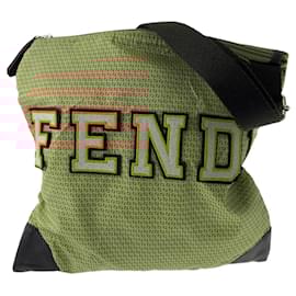 Fendi-Fendi Zucchino Nylon Shoulder Bag-Brown