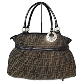 Fendi-FENDI Tobacco Zucca Print Chef Large Tote Bag Brown-Brown