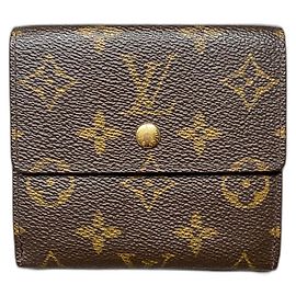 Louis Vuitton Double Flap Wallet Monogram Brown Brown