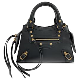 Balenciaga-Balenciaga Black Mini Motocross Neo Classic City Satchel-Black