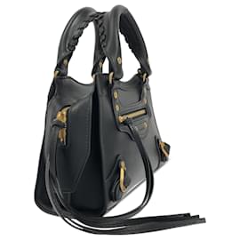 Balenciaga-Balenciaga Black Mini Motocross Neo Classic City Satchel-Black