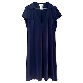 Céline Vestido midi CELINE com decote V 40/42 em jersey de seda marinho Azul marinho