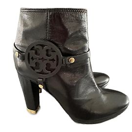Tory Burch Black Leather Ankle Boots Black