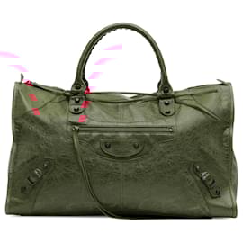 Balenciaga-Red Balenciaga Motocross Classic City Satchel-Red