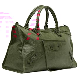 Balenciaga-Red Balenciaga Motocross Classic City Satchel-Red