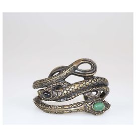 Pulsera abierta de serpiente Valentino Garavani Bijoux Roja