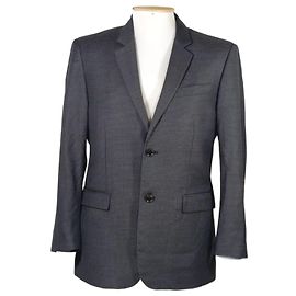Burberry London Double Breasted Wool Jacket Grey Grey