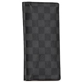 Louis Vuitton-Louis Vuitton Gray Damier Graphite Brazza Wallet-Brown