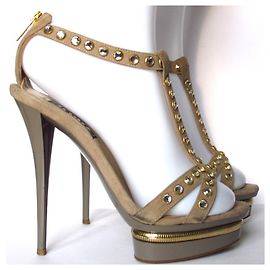 LE SILLA sandales à talons et plateforme Beige Gris Kaki