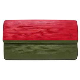 Louis Vuitton-VINTAGE LOUIS VUITTON SARAH M63577 WALLET IN RED EPI LEATHER + BOX-Red