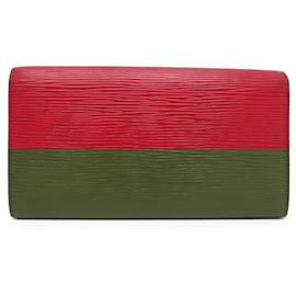Louis Vuitton-VINTAGE LOUIS VUITTON SARAH M63577 WALLET IN RED EPI LEATHER + BOX-Red