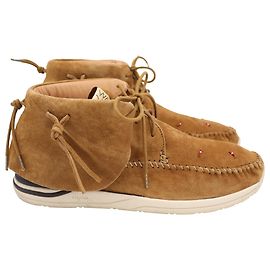 Sapatos Visvim FBT Lhamo Folk em couro de rena marrom Marrom Vermelho