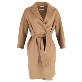 S Max Mara Pauline Belted Coat in Brown Cashmere Brown