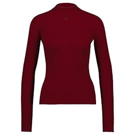 Courreges-Leichter Rollkragenpullover - Courreges - Baumwolle - Rot-Rot