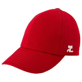 Courreges-Casquette Signature - Courreges - Coton - Rouge-Rouge