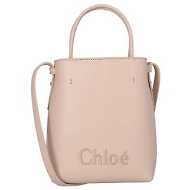 Bolso Micro Tote Chloé Sense en cuero suave beige Castaño Beige