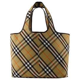 Burberry-London Shopper Bag - Burberry - Baumwolle - Beige-Braun,Beige