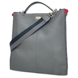 Fendi-Fendi Peekaboo X Light Lederhandtasche-Braun