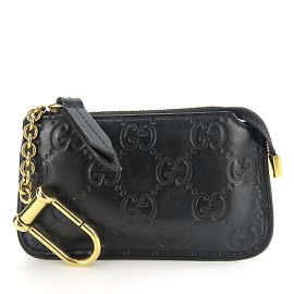 Monedero de cuero negro Gucci Negro