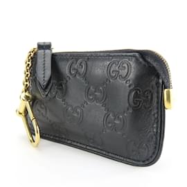 Gucci-Porte-monnaie en cuir noir Gucci-Noir