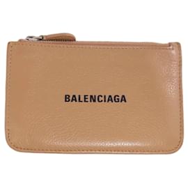 Balenciaga-Balenciaga Leather Coin Purse-Beige