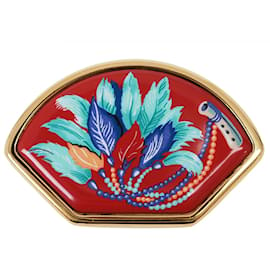 Hermès-Hermes Red Enamel Brooch-Red