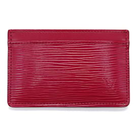 Louis Vuitton-Louis Vuitton Bordeaux Epi Leather Card Case-Dark red