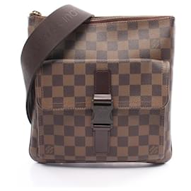 Louis Vuitton-Sac à épaule Pochette Mervil Damier Ebene Louis Vuitton-Marron