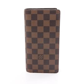 Louis Vuitton-Louis Vuitton Portefeuille Brazza Damier Ebene Bi-fold Long Wallet-Brown