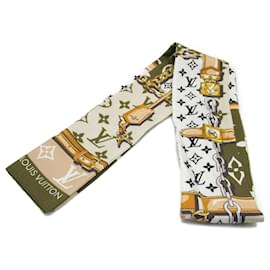 Louis Vuitton-Louis Vuitton Bandeau Scarf-White,Khaki