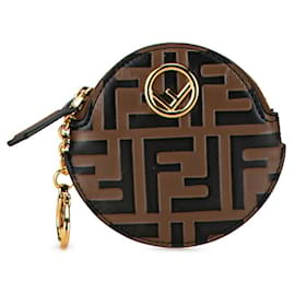 Fendi-Fendi Zucca Coin Case-Brown,Black