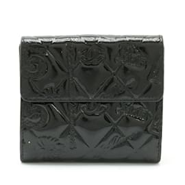 Chanel-Carteira bi-fold com símbolo icônico da Chanel-Preto