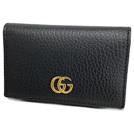 Gucci-Estojo de cartão de visita em couro preto Gucci-Preto