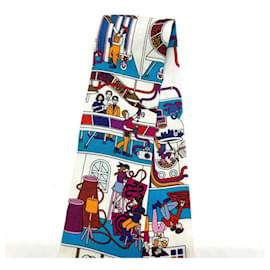 Hermès-Hermes Twilly Silk LA MAISON DES CARRES Multicolor Scarf-Multiple colors