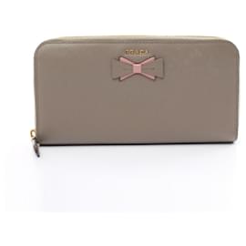 Prada-Prada Saffiano Fiocco Long Wallet-Beige