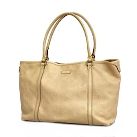 Gucci-Bolsa tote de couro bege Gucci-Bege