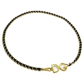 Dolce & Gabbana-Dolce & Gabbana Black Leather Chain Belt-Black