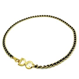 Dolce & Gabbana-Dolce & Gabbana Black Leather Chain Belt-Black