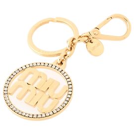 Chaveiro dourado Miu Miu com strass Dourado