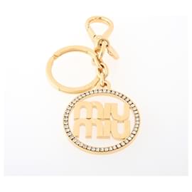 Miu Miu-Miu Miu Gold Keyring with Rhinestones-Golden