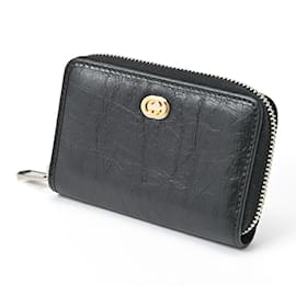 Gucci-Porte-monnaie rond à zip Interlocking G de Gucci-Noir