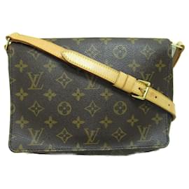 Louis Vuitton-Kurze Schultertasche Musette Tango Louis Vuitton-Braun,Monogramm