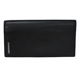 Burberry-Burberry Black Leather Bi-Fold Wallet-Black