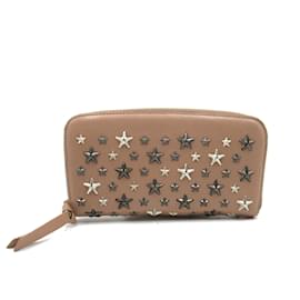 Jimmy Choo-Jimmy Choo Beige Leather Long Wallet-Beige