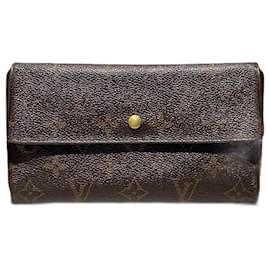 Louis Vuitton-Louis Vuitton Monogram Portefeuille International M61217 Long Wallet-Brown