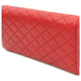 Dolce & Gabbana-Dolce & Gabbana Red Leather Bi-fold Long Wallet-Red