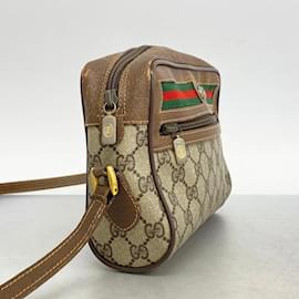 Gucci-Gucci Schultertasche GG Supreme Sherry Line-Braun,Beige