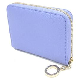 Bulgari-Portefeuille bi-fold en cuir violet clair Bvlgari-Violet