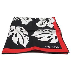 Bufanda de seda negra Prada Negro